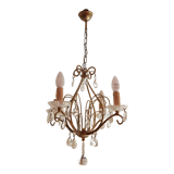 4-burner chandelier with crystal tassels