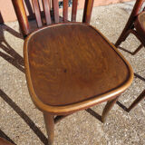 Set of 4 bistro chairs in curved wood Thonet