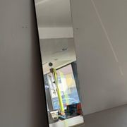 Minimalist rectangular wall mirror with a brass frame, 1960s, Germany