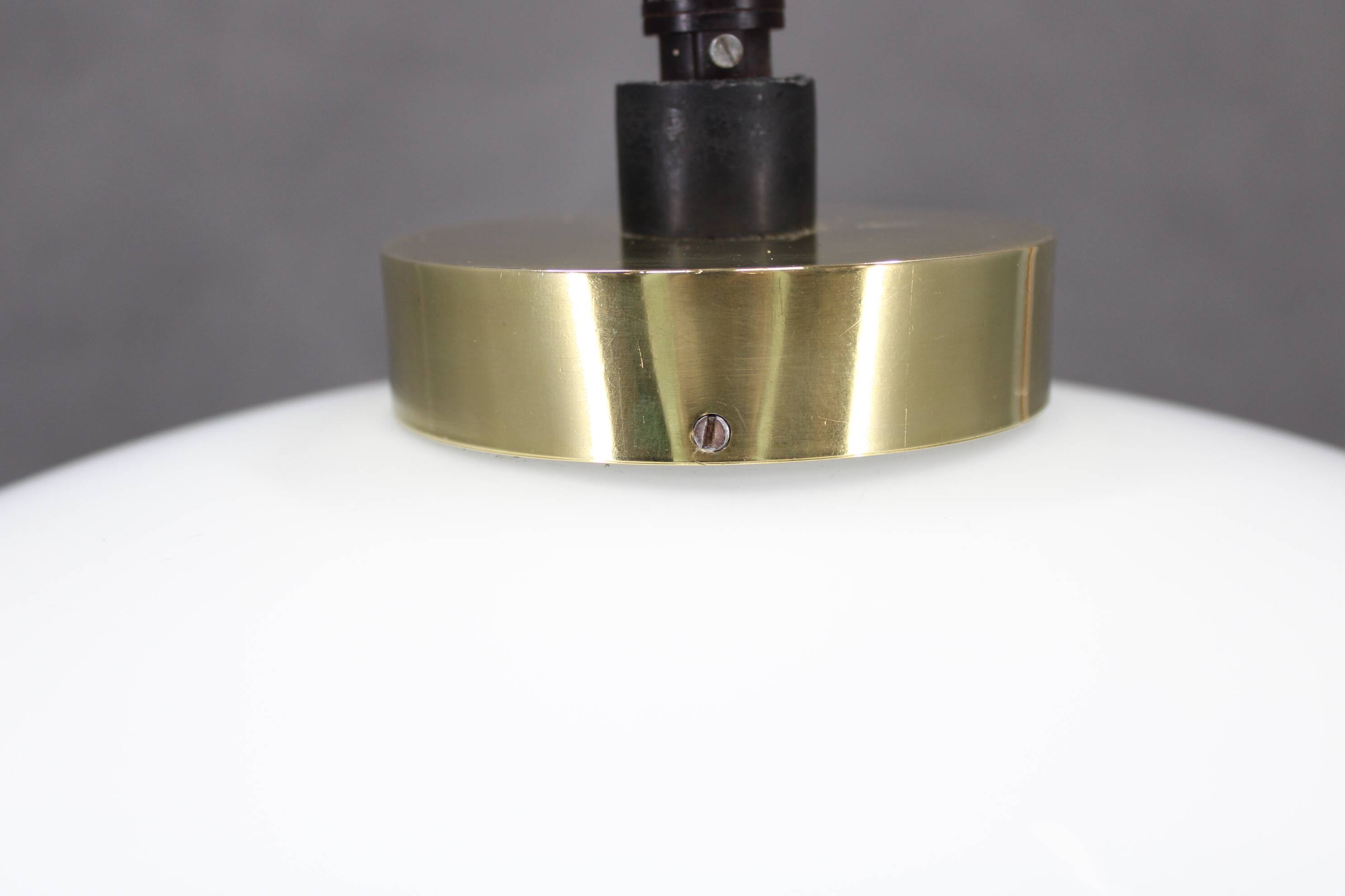 1970s UFO Glass Pendant Light, Czechoslovakia