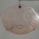 French Art Deco Stamped 1053 Pink Glass Plafonnier Hanging Light Pink Ropes