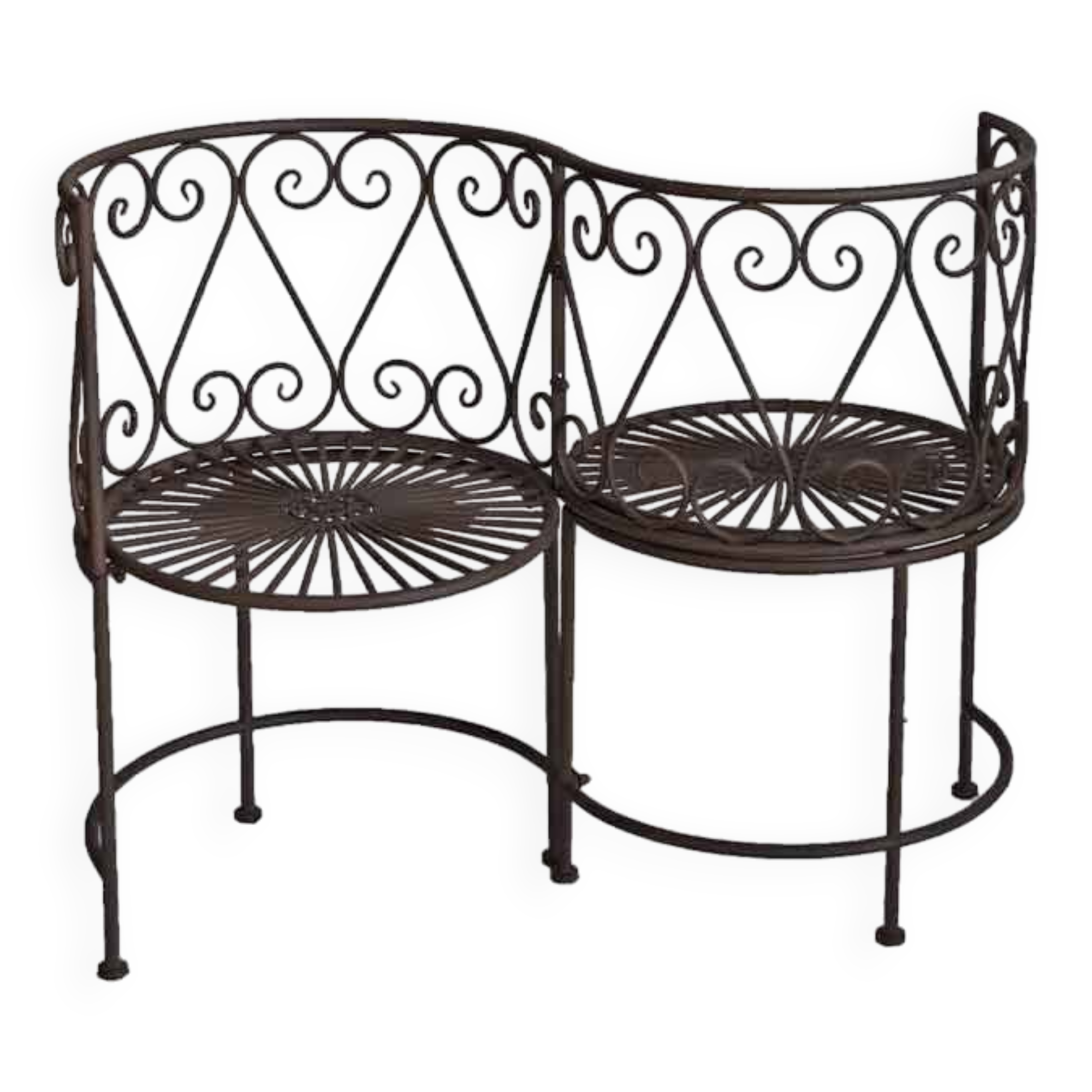 Confidant iron garden bench