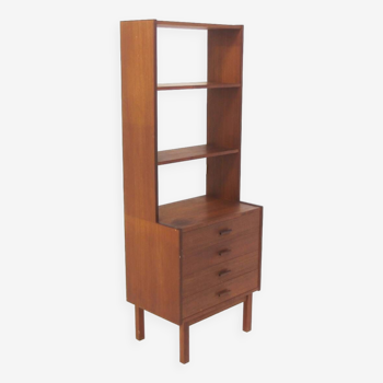 Scandinavian teak bookcase chest of drawers, Sweden, 1960