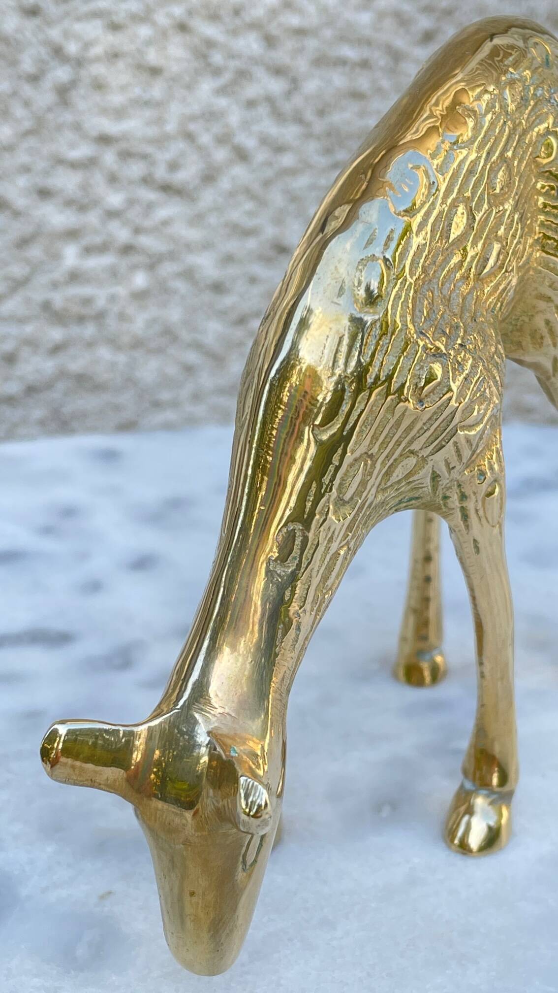 Vintage fawn solid brass animal