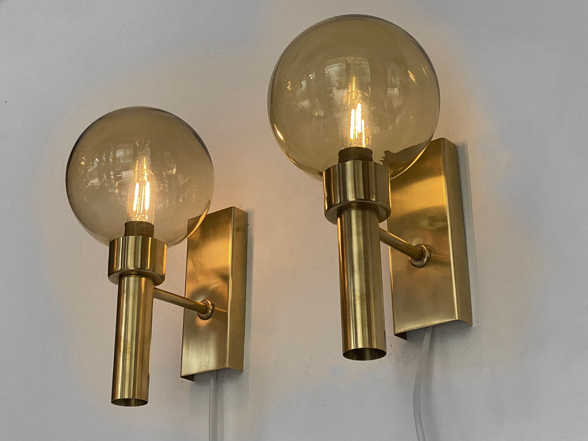 Pair of wall lights/sconces "Bodegalampet" by Vitrika. Denmark 1970s