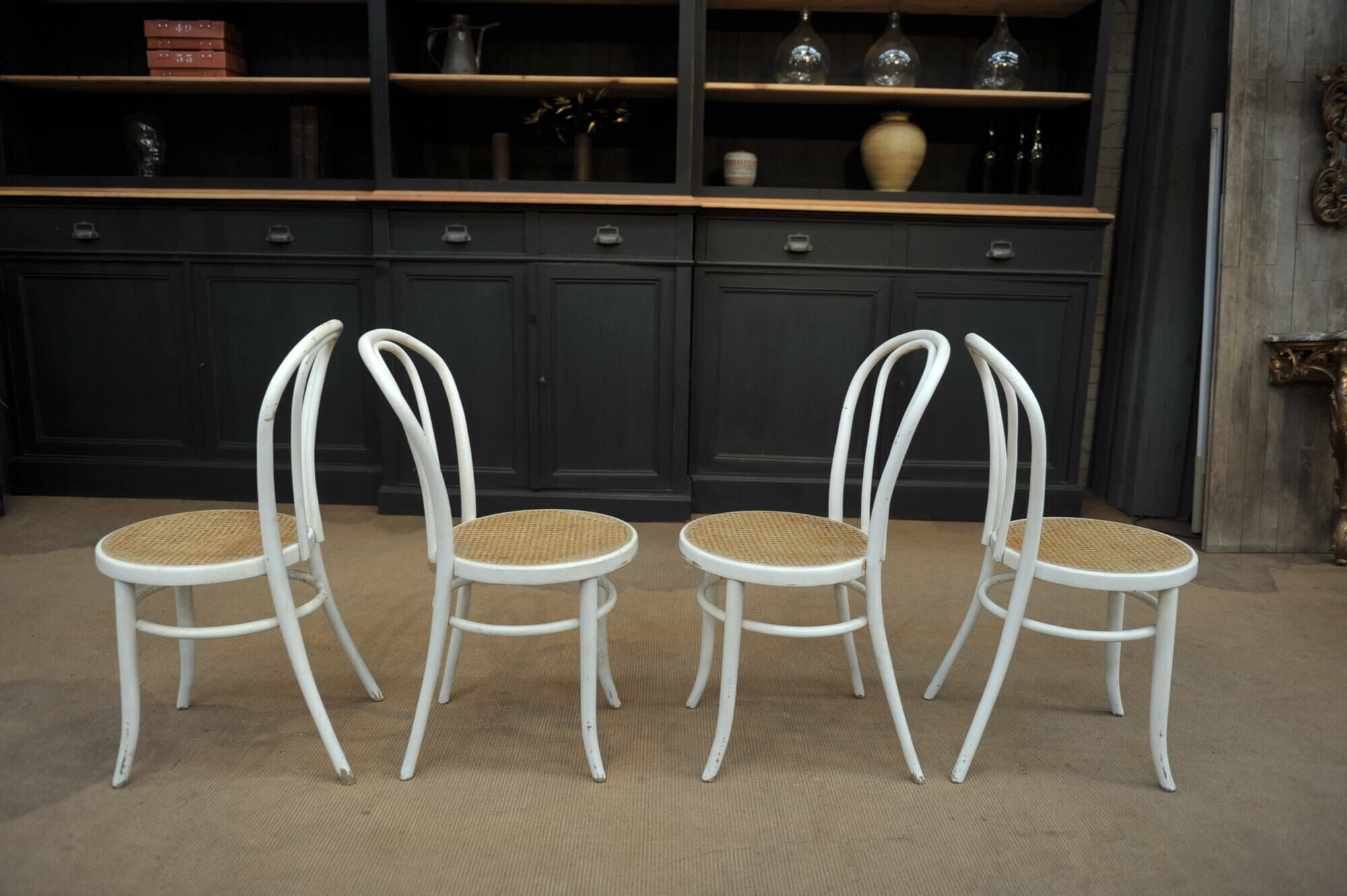 Set of 4 old cannes chairs, 1950s