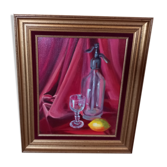 Huile sur toile nature morte