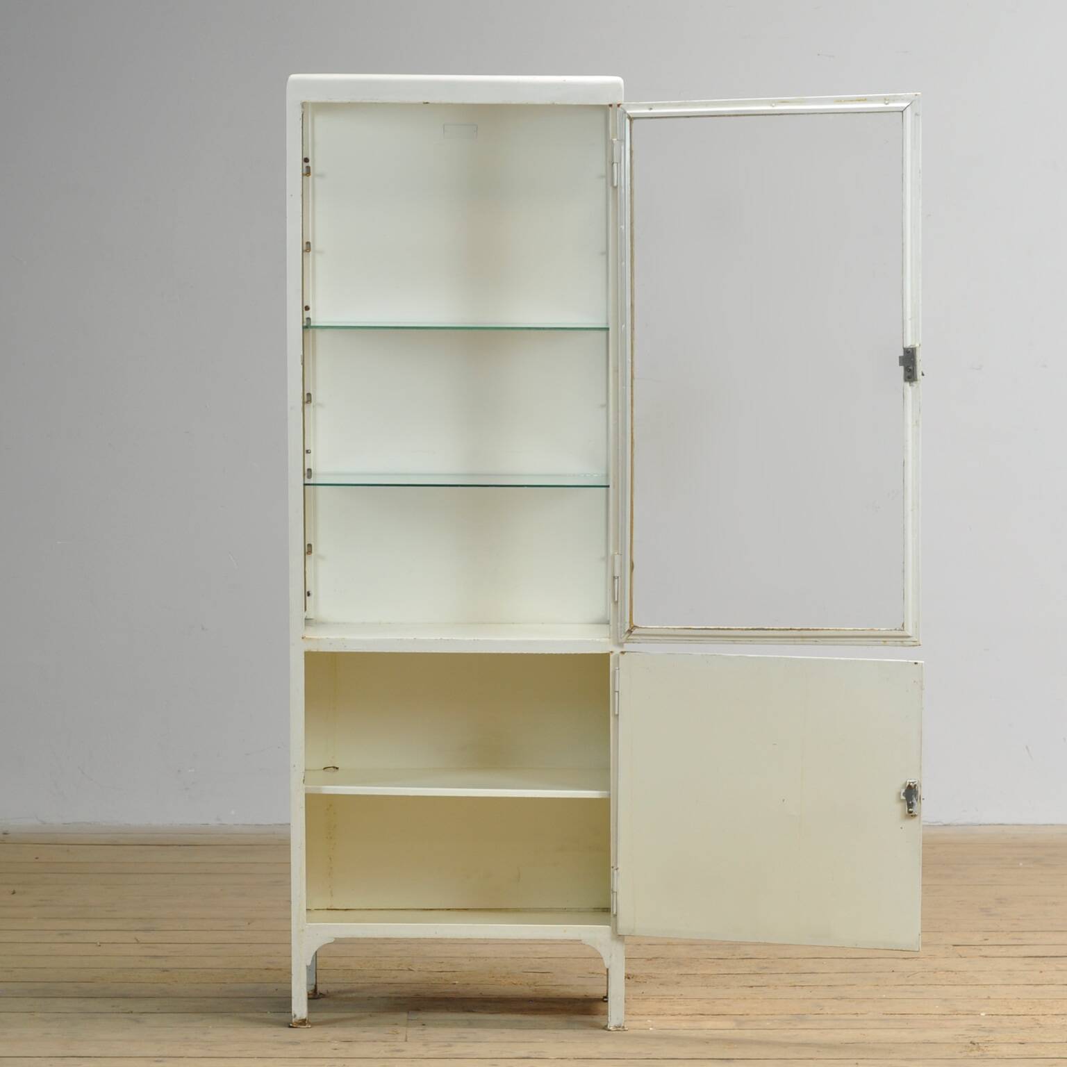 Vintage iron medical cabinet, 1950s