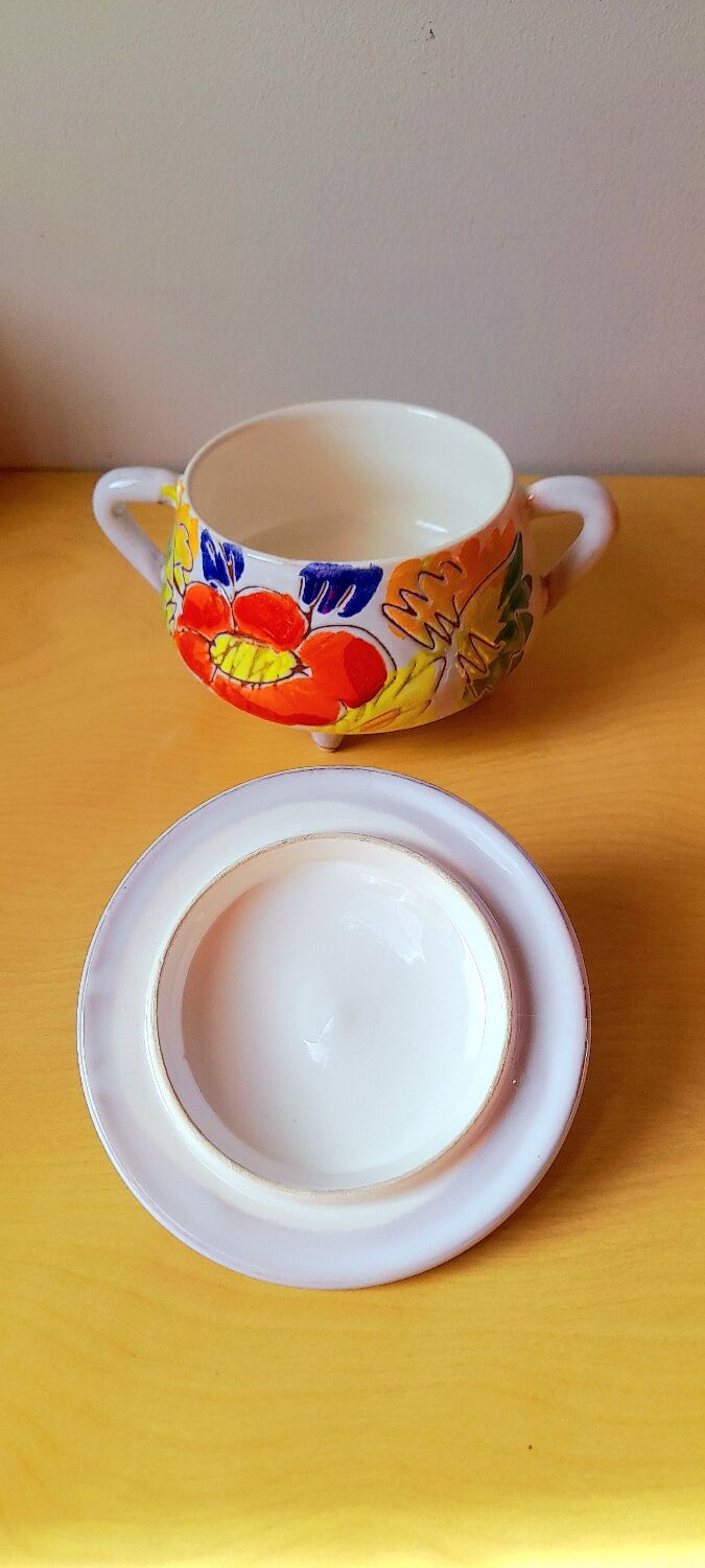Tripod ceramic sugar bowl 60s