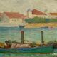 Tableau ancien, Marine, années 40