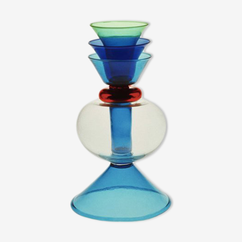 Vase de fleur de Marco Zanini Alpha Centauri dans le verre soufflé, Milano de Memphis 1982