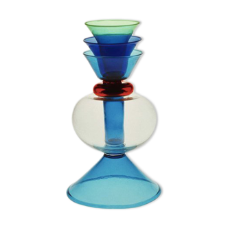 Marco Zanini Alpha Centauri Flower Vase In Blown Glass, Memphis Milano 1982