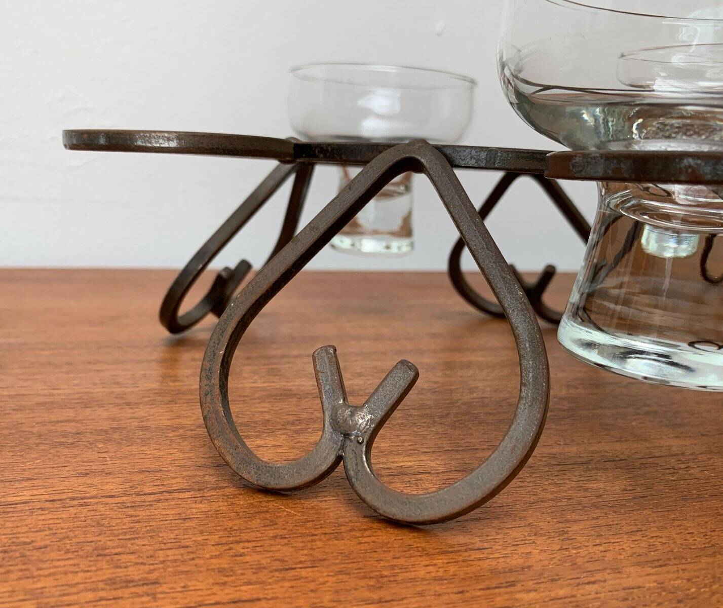 Danish chandelier in metal and glass, 1960s