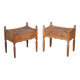 Brutalist Oak Bedside Tables attributed to Henning Kjærnulf, 1970s, Set of 2