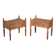 Brutalist Oak Bedside Tables attributed to Henning Kjærnulf, 1970s, Set of 2