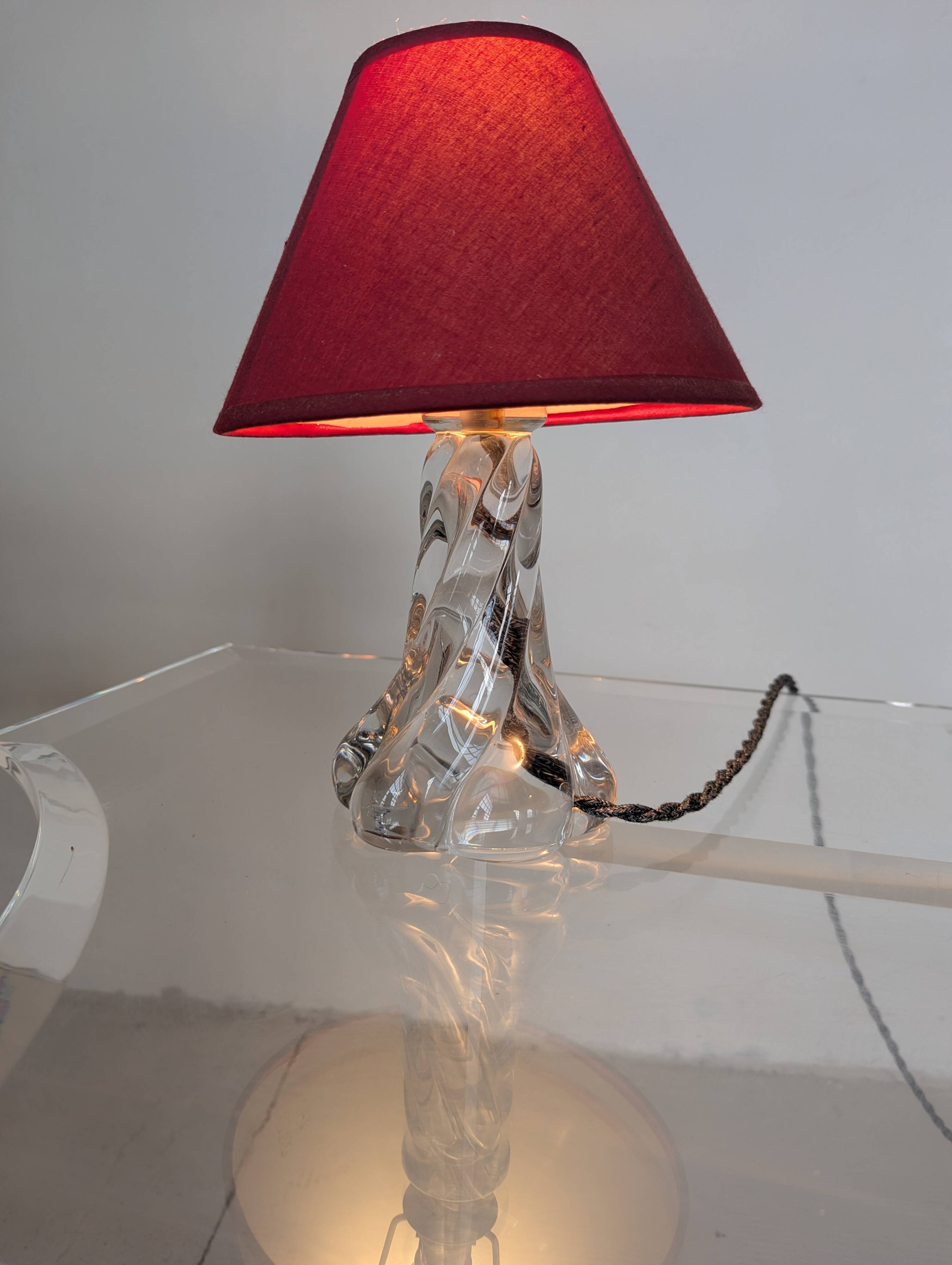 Pair of crystal bedside lamps