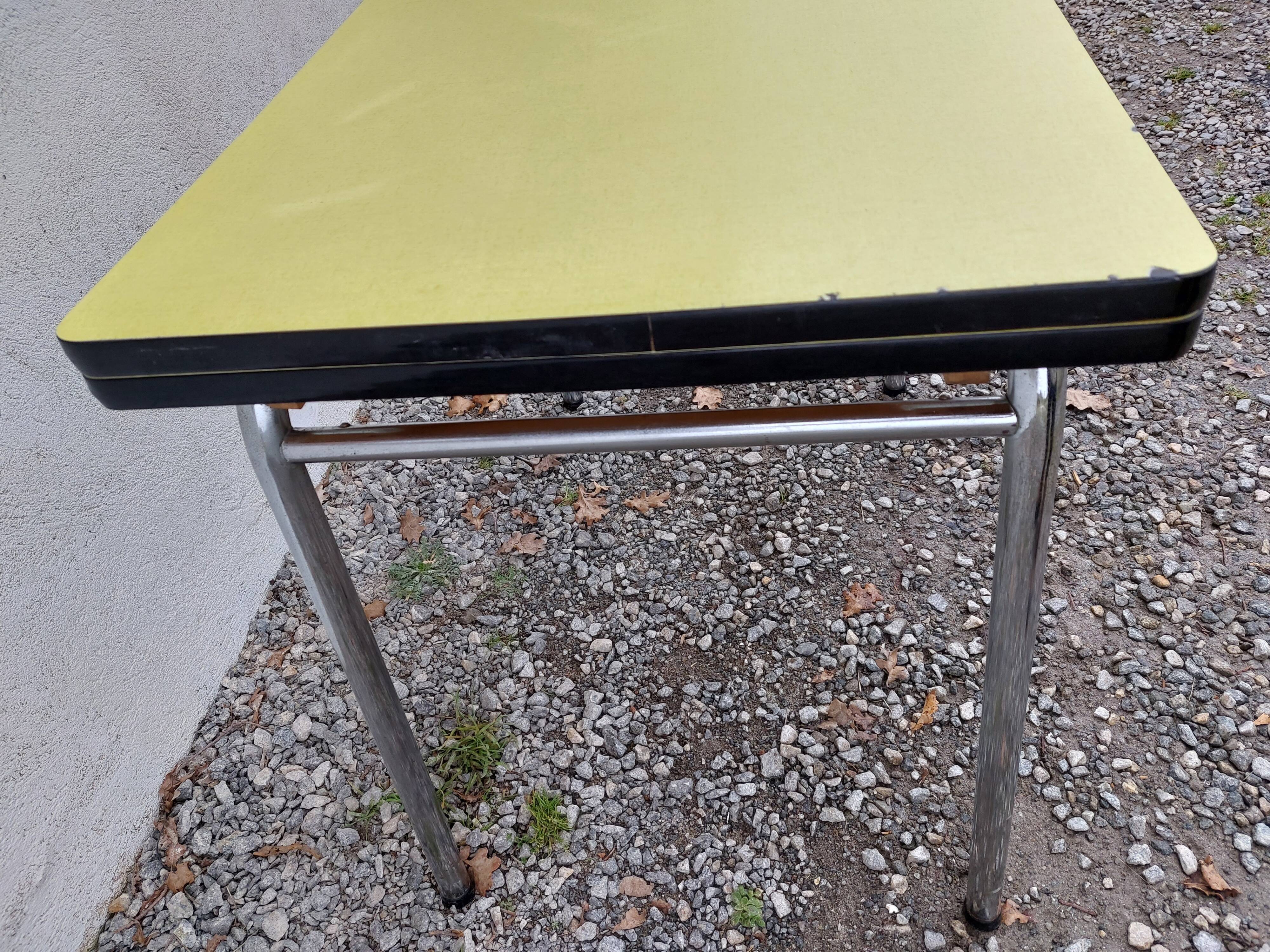 Yellow formica table