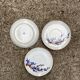3 floral stoneware plates