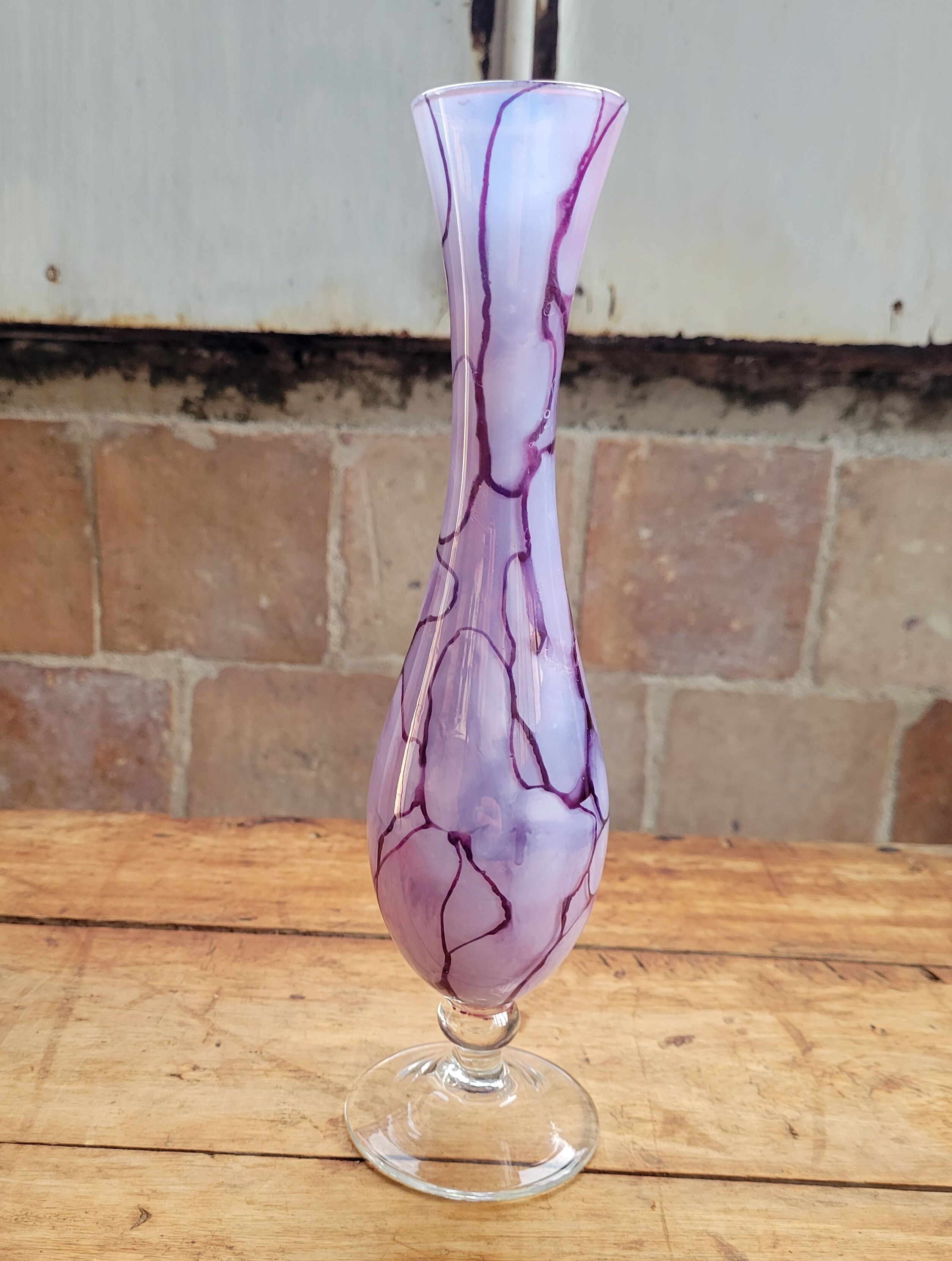 Marbled opaline vase