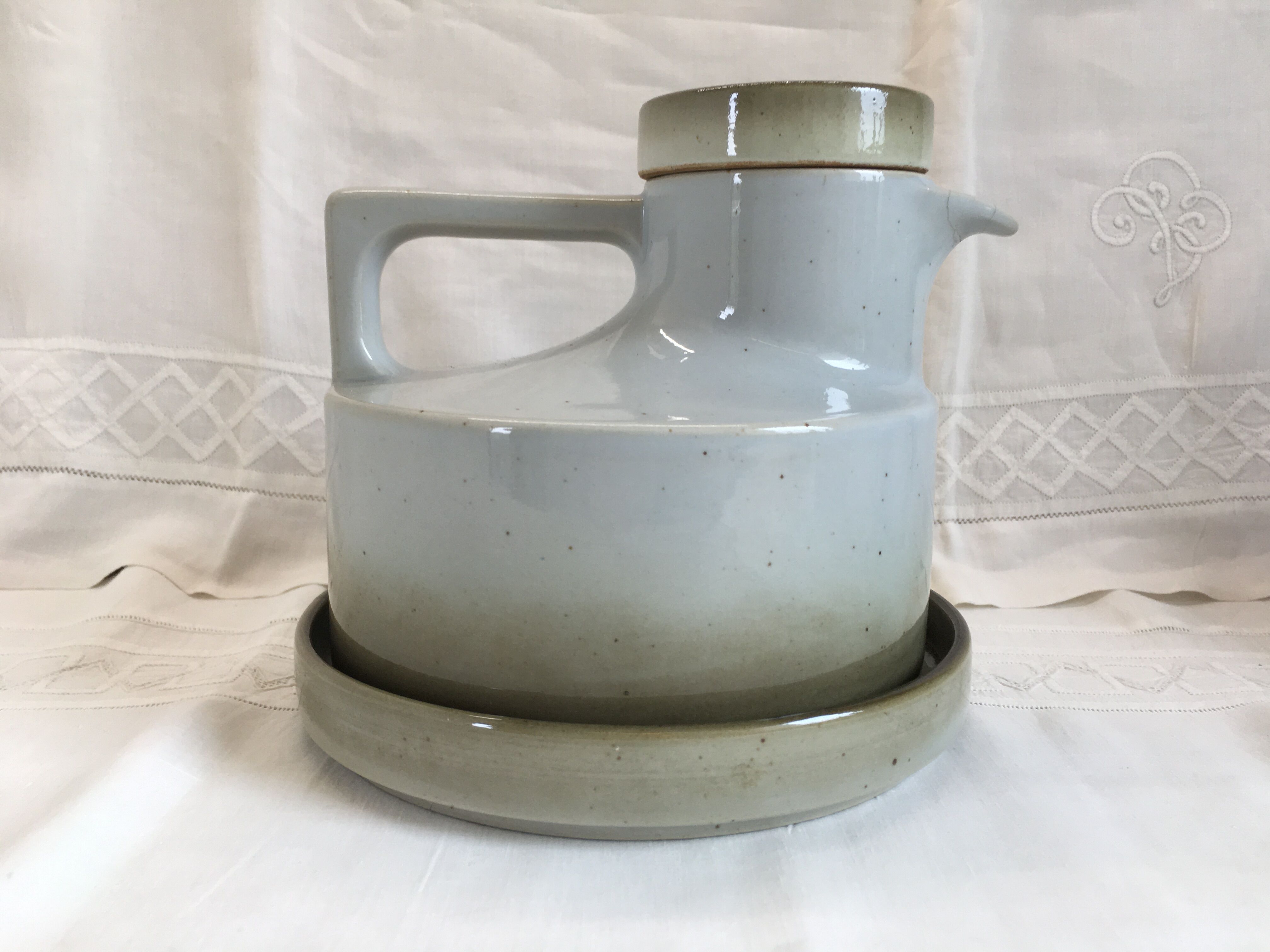 Rare coffee / tea service in Brenne sandstone "Grand Feu" - France 70s
