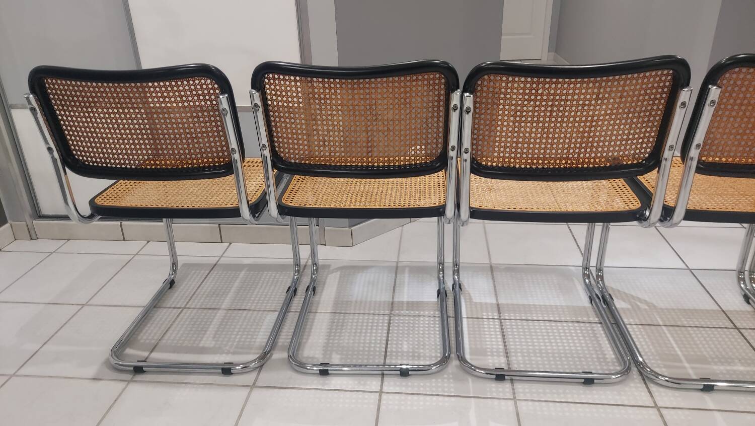 Suite de 6 chaises modèle Cesca B32 par Marcel Breuer vintage 1993