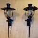 Pair of vintage torch wall lamps