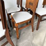 Set 6 chaises art déco chêne 1940