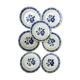 7 plates faience blue flowers