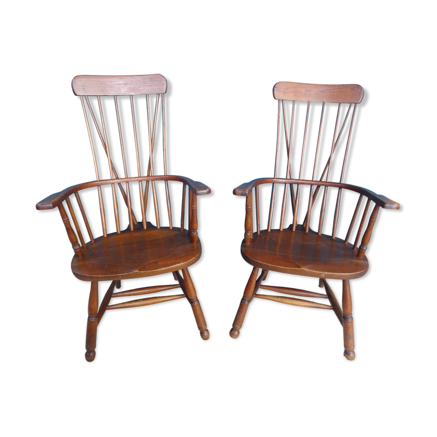 Pair of Scandinavian fan armchairs