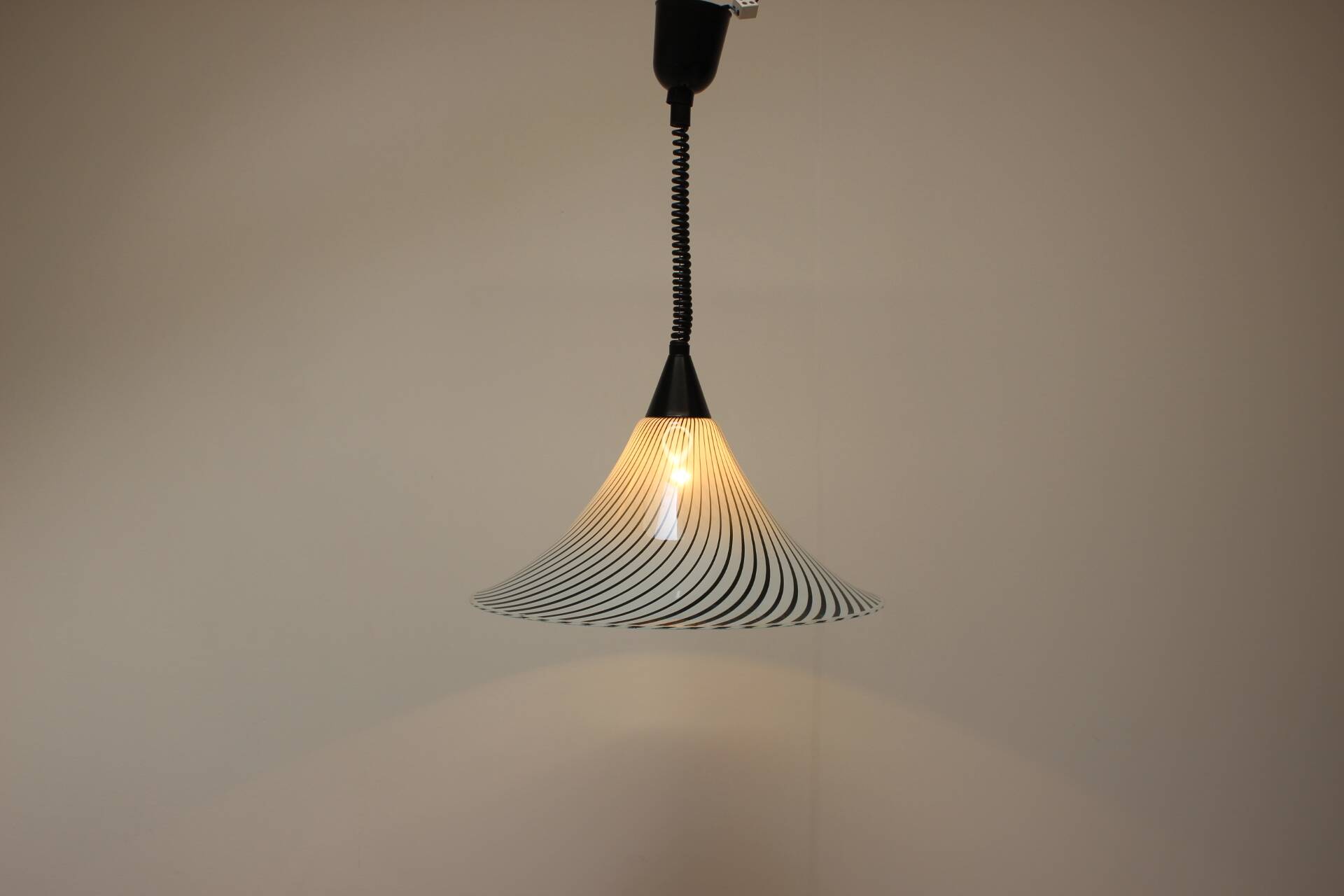 1960's Mid-Century Glass Chandelier in the style of "Trumpet", Czechoslovakia