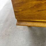 French wardrobe with tapered legs, 3 doors, 1 mirror (27*130), and 1 drawer.