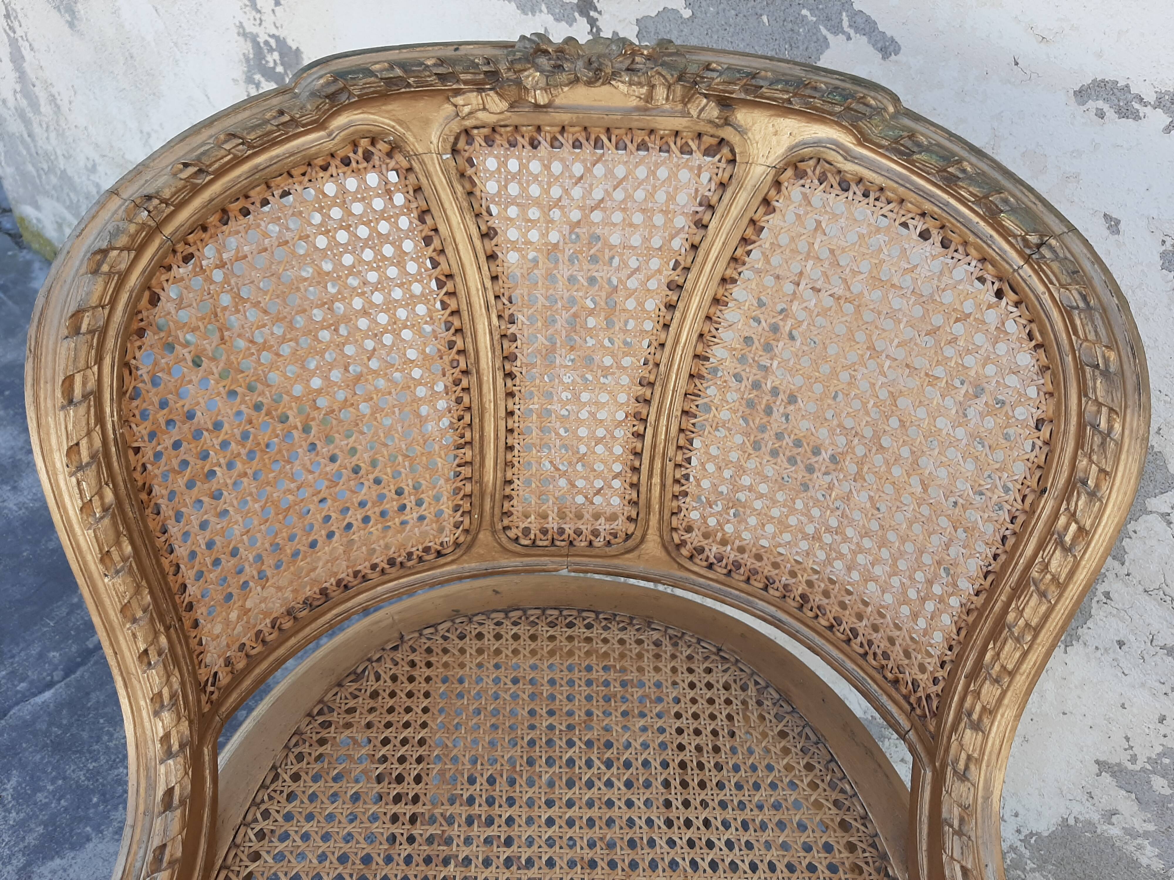 Gilted Louis XVI style office chair
