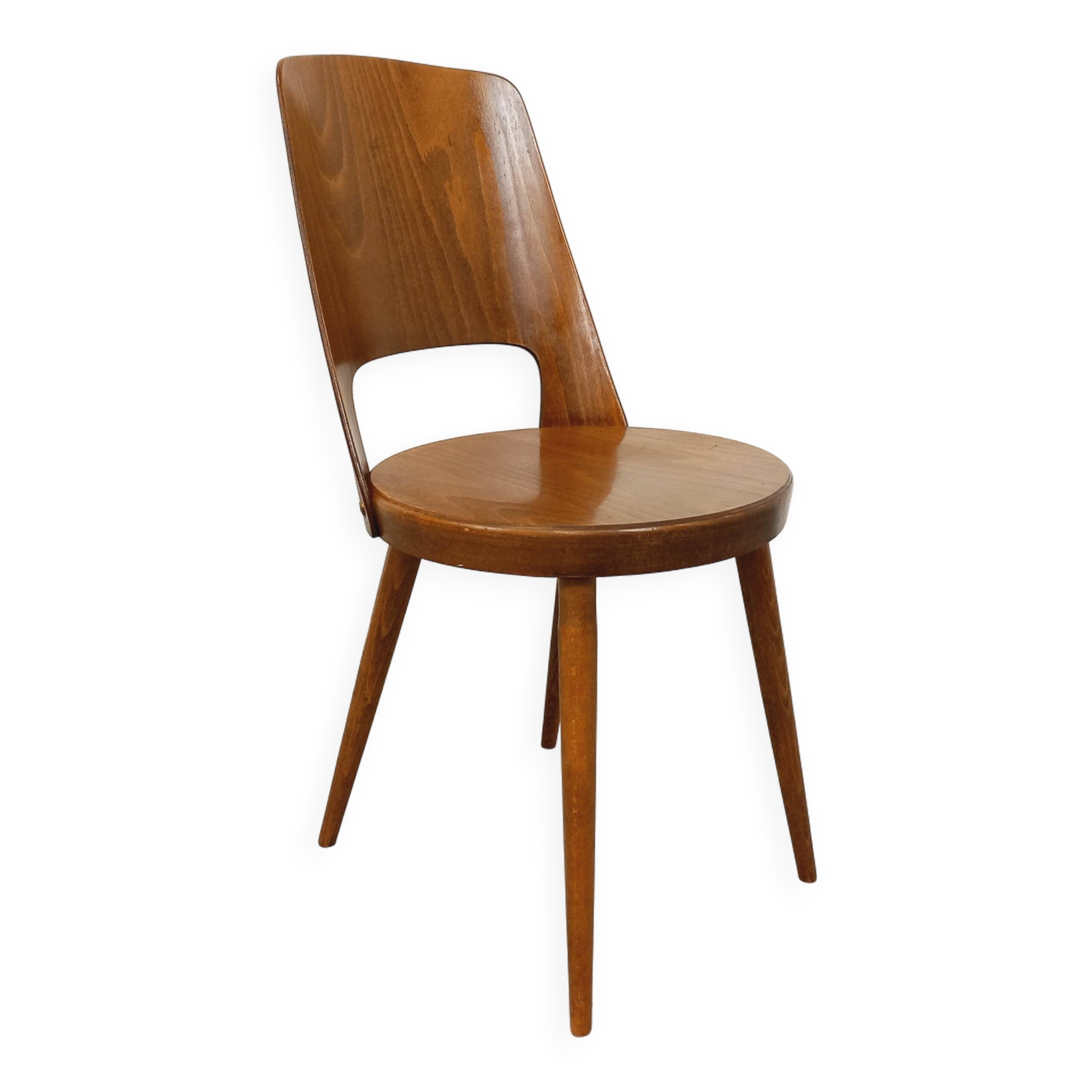 Chaise Mondor vintage de marque Baumann en bois des années 60