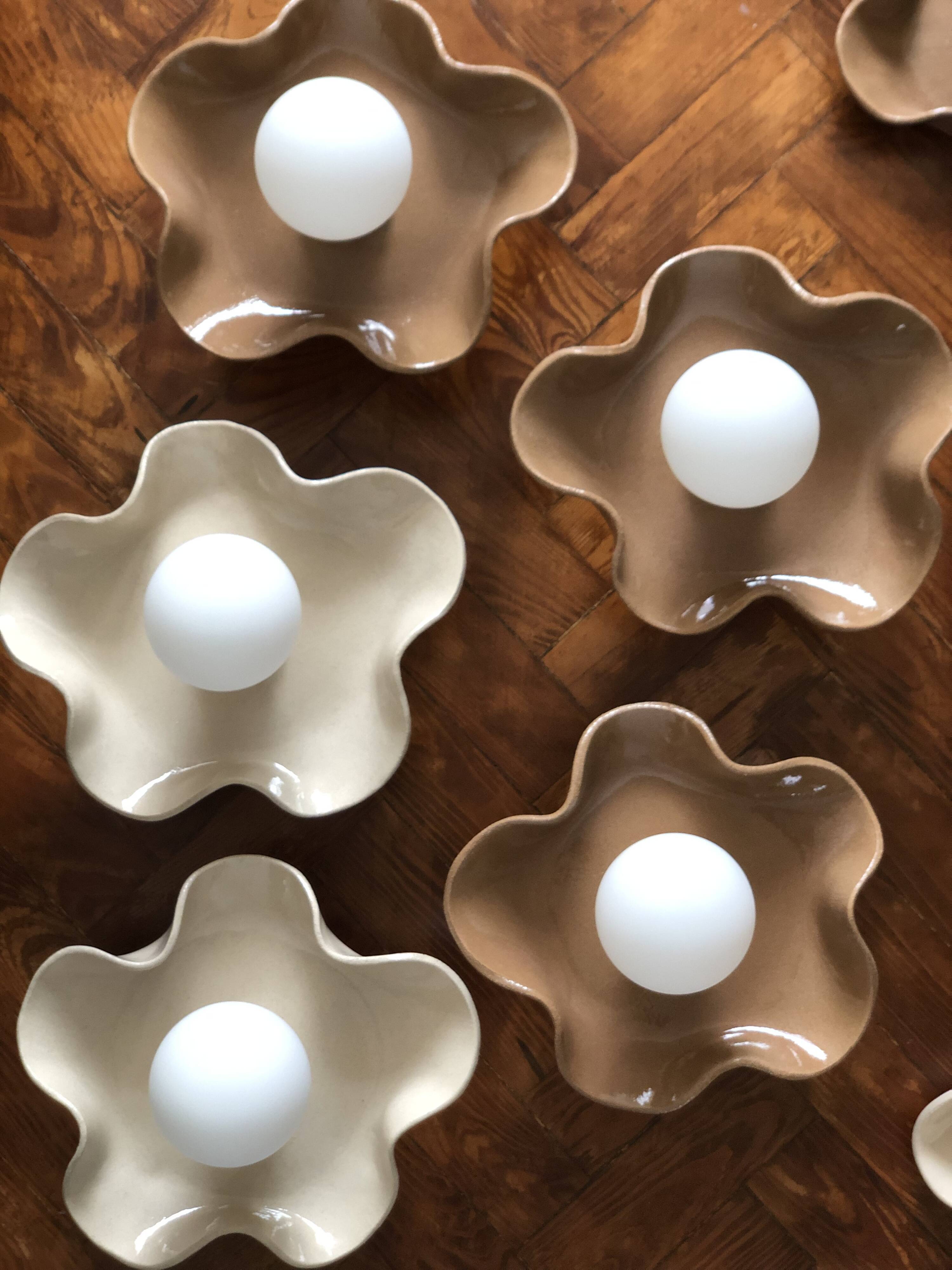Square Coco Ceramic Wall Light - Jelly Sand