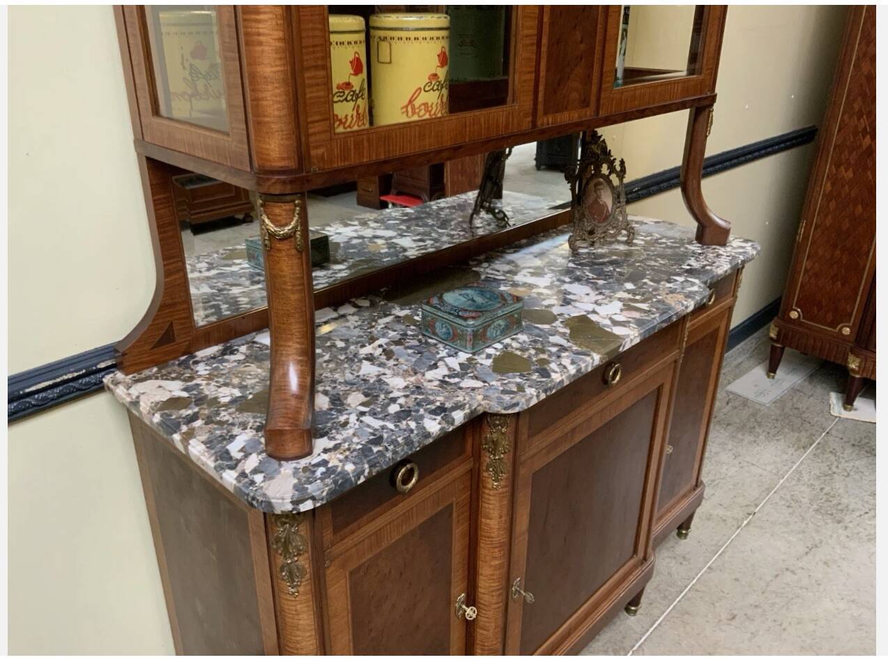 Antique Art Nouveau sideboard, display cabinet, sideboard - Bronze