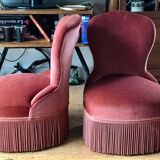 Pair of velvet armchairs