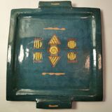 2 very beautiful Ethical dishes with South American geometric patterns. Square Format