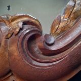 Miroir sculpté en chêne avec feuilles de laurier doré, début 19ème siècle
