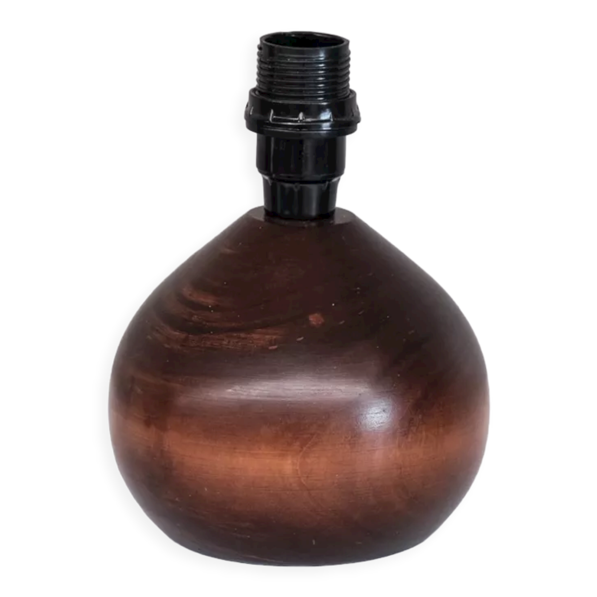 Turned wooden mid-century french table lamp