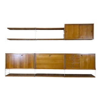 60s 70s teak string shelf module by Kajsa & Nils "Nisse" Strinning Sweden 60s