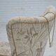 1960s, Danish armchair, beige/brown furniture fabric, carved oak wood.