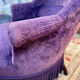 Grand fauteuil, crapaud, violet en velours