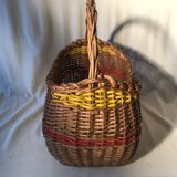 Old Deco Basket in Braided Wicker - Anse Vintage
