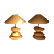 Paire de pied de lampe galets en céramique, François Chatain, années 1980