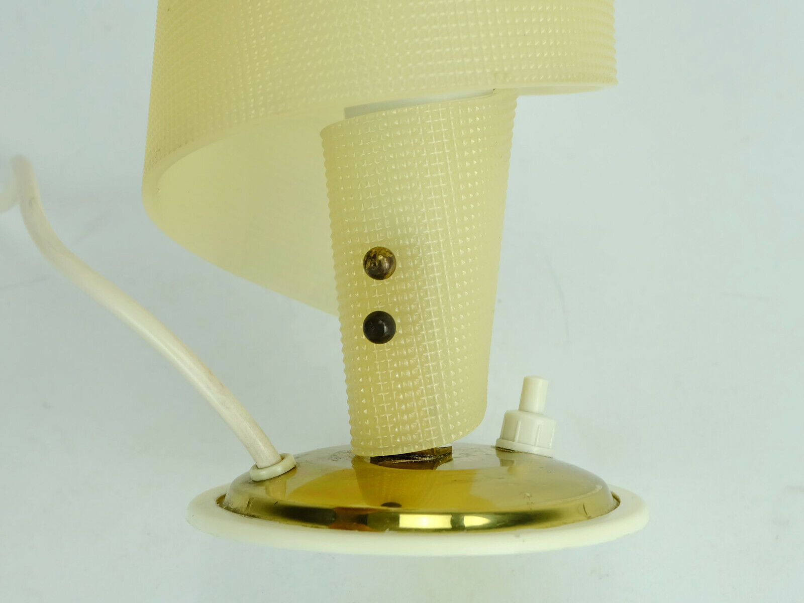 1950s mid century table lamp brass plastic