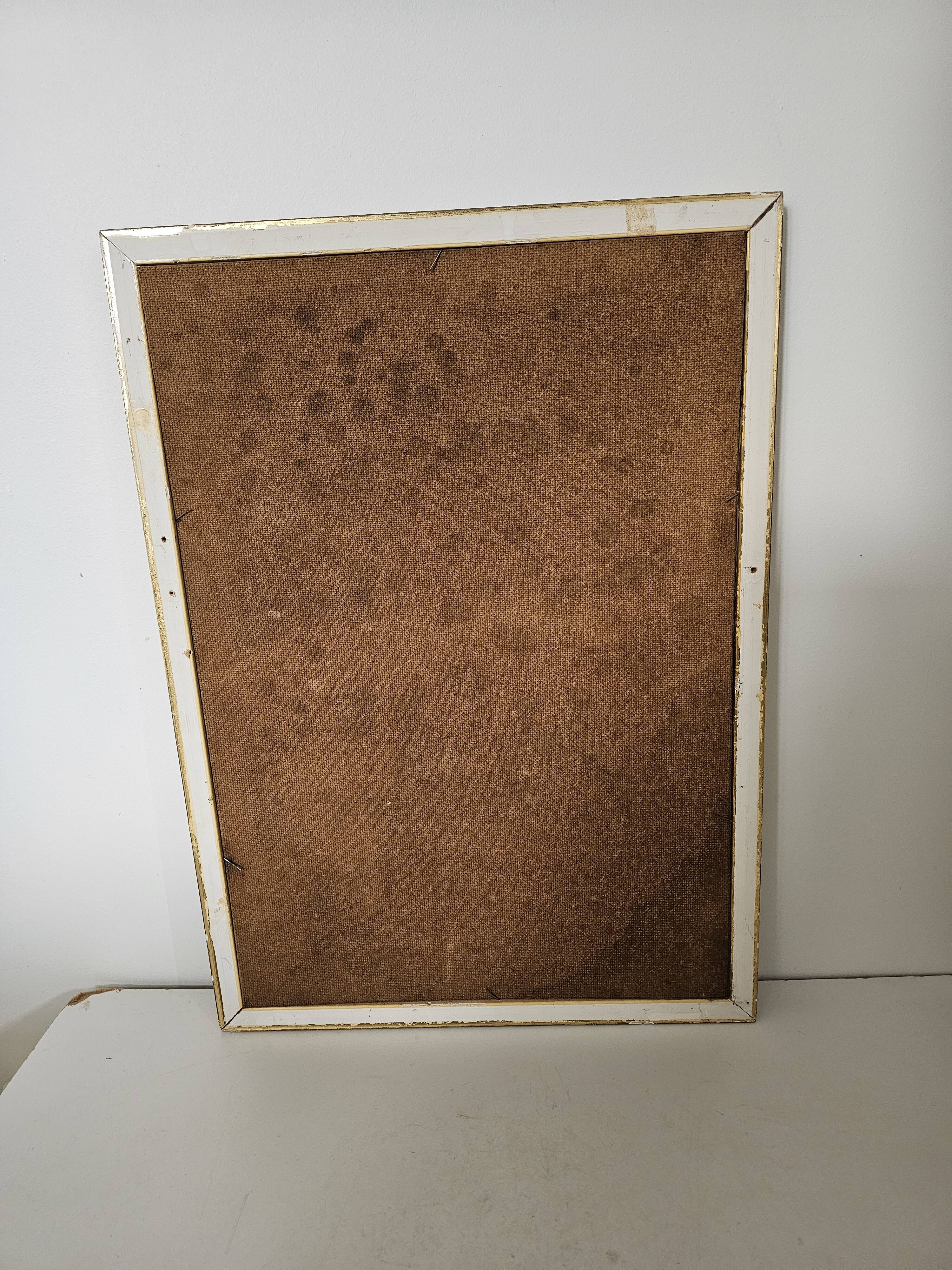 Oil painting on Isorel - Bouquet of yellow flowers Signed Rervillard