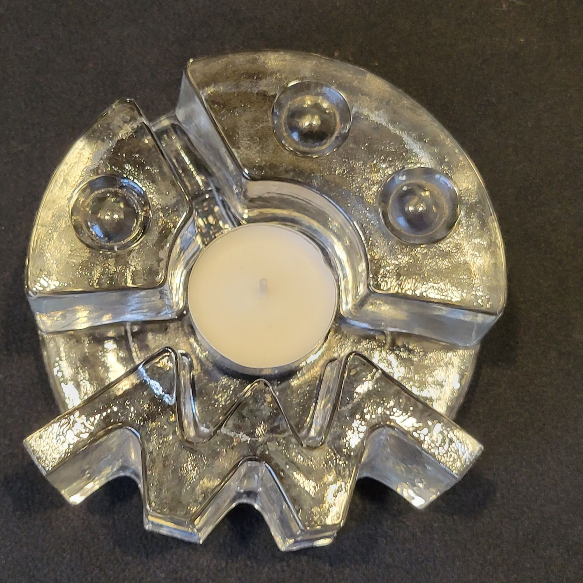 Warmer press paper photophore candle holder LA VIDA glass pressed design