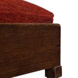 Pouf Art Déco design des années 30, tabouret minimaliste modèle bas.