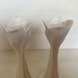 Pair of tulip candlesticks