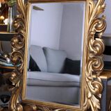 Miroir doré sculpté exceptionnel 92x128 bois